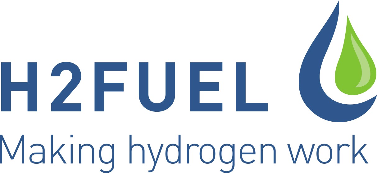 H2 fuel making hydrogen work logo